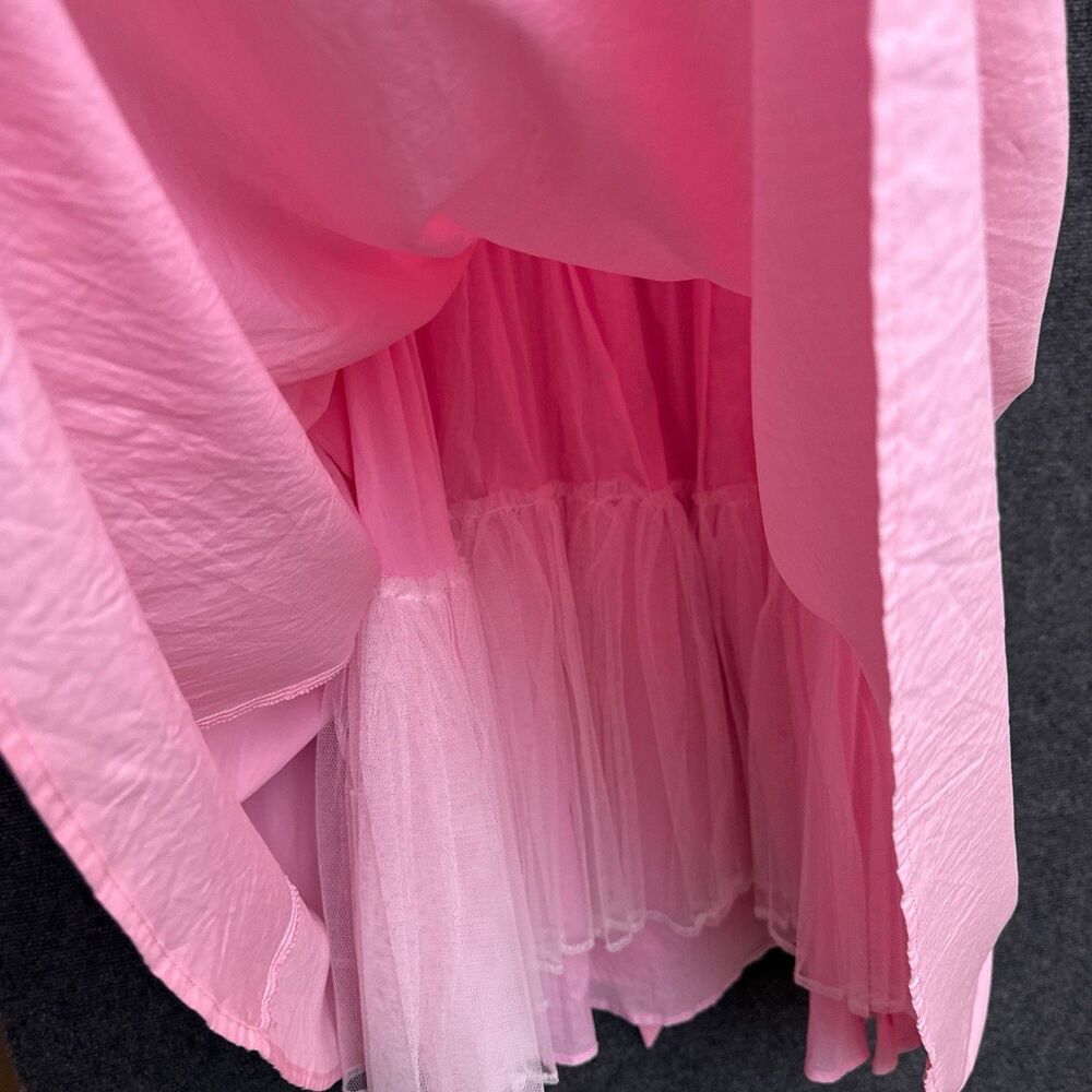 NWT Poet Dress Ode Pink Puff Sleeve Midi Nursing L - Picture 7 of 11